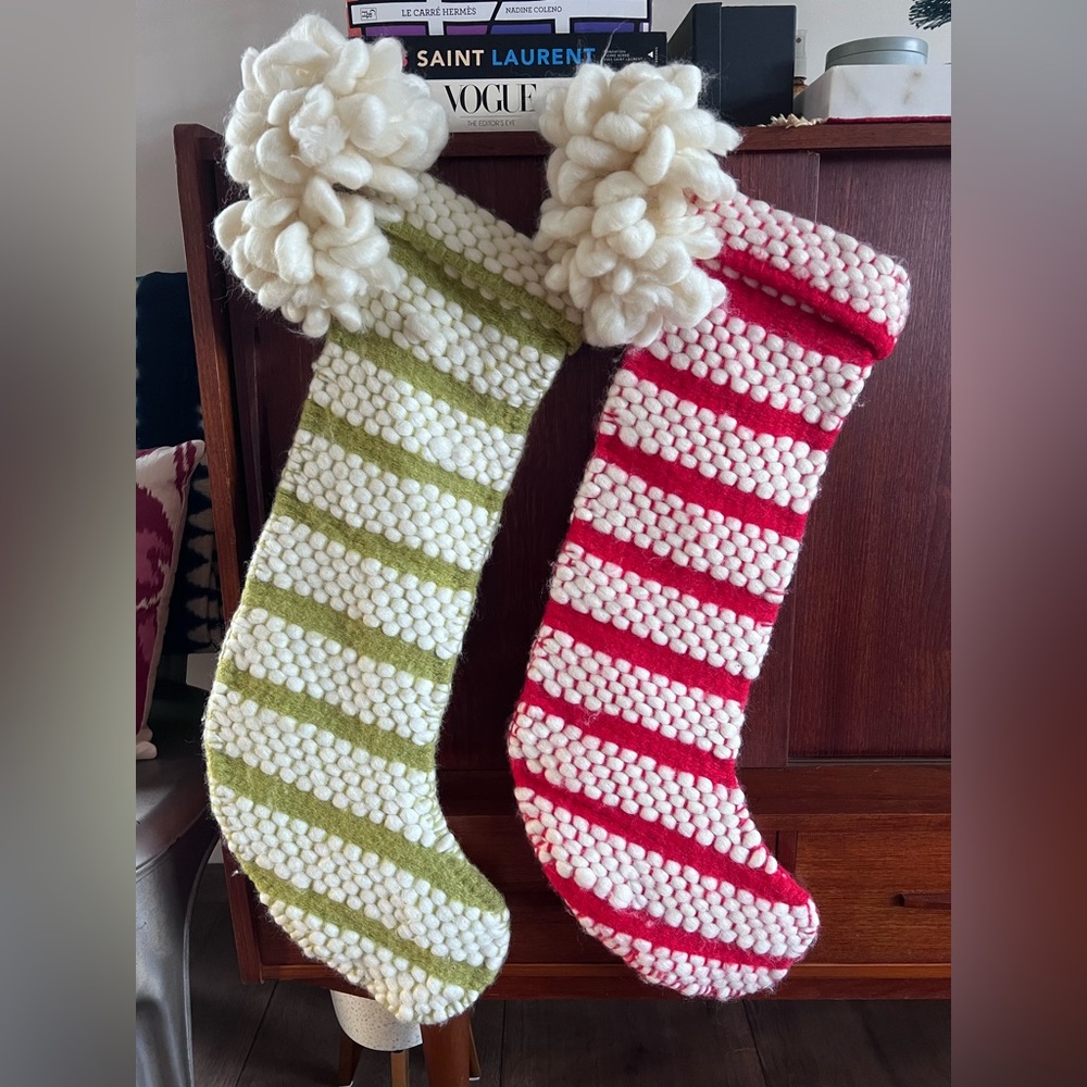 Green Anthropologie Christmas Stocking